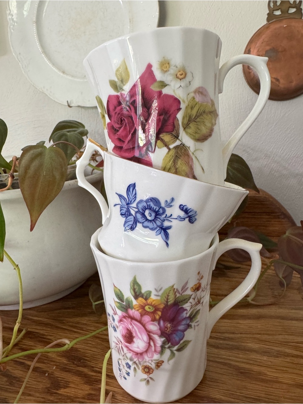 Floral Bone China Tea Cups made in England